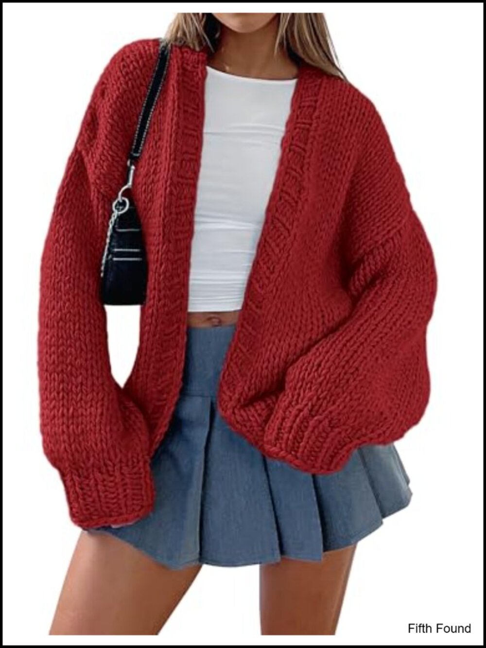 Women's Open Front Chunky Knit Cardigan Sweater Loose Fit Long Sleeve